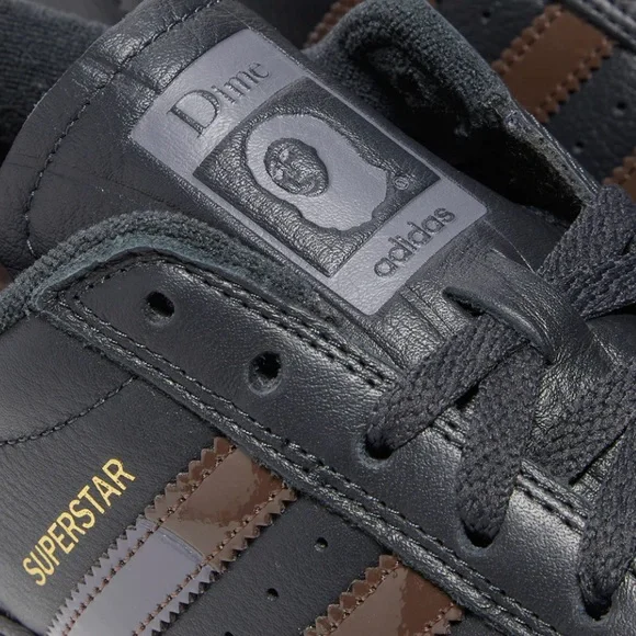 Adidas x Dime Superstar ADV Carbon Brown Skateboarding Sneakers - Picture 4 of 16